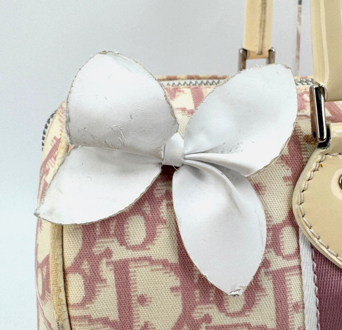 DIOR Pink Trotter Hand Mini Boston Bag Canvas Leather