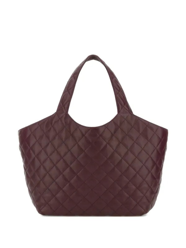 Saint Laurent quilted logo leather shopping tote bag
