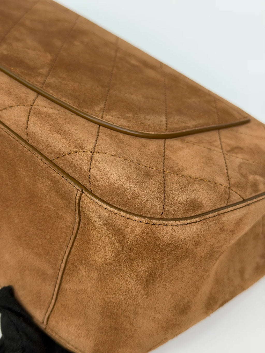 CHANEL MAXI FLAP IN TAN SUEDE WITH GOLD HARDWARE